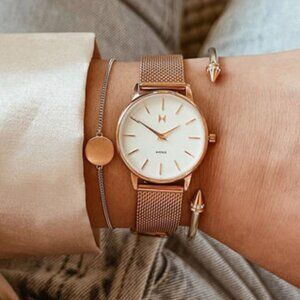 MVMT Women’s Avenue Rose Gold Watch with Interchangeable Pink Leather Band